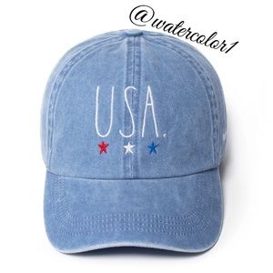 🆕 Rae Dunn USA Baseball Hat Blue